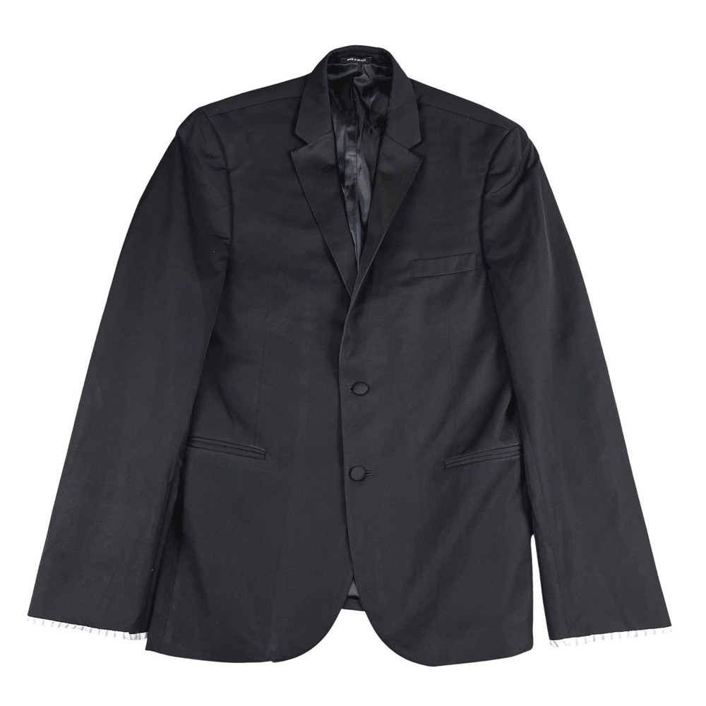 Vera Wang Black Tuxedo Jacket Mens 42R Slim Fit Super 130s Black